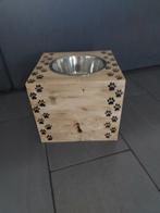 Houten voer of drinkbakstandaard met 1 rvs bakje div maten, Info@rwhoutidee.nl, Nieuw, Ophalen of Verzenden, RW Houtidee