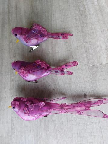 Mooi gedecoreerde vogeltjes met clip voor in de kerstboom beschikbaar voor biedingen