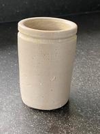 Oud klein zalfpotje van gres grijs aardewerk antiek, Ophalen of Verzenden