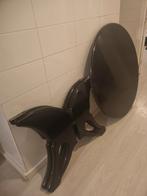 Marokkaanse Salon Tafel - Zwart Glas, 50 tot 100 cm, Rond, Glas, 50 tot 100 cm