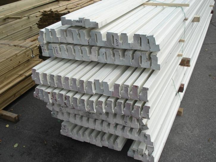 kozijnhout A-B-C profielen meranti gegrond 590 lang, Doe-het-zelf en Verbouw, Kozijnen en Schuifpuien, Nieuw, Deurkozijn, Hout