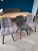 3 eetkamerstoelen industrieel, Ophalen, Drie, Zo goed als nieuw, Stof