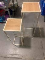 2 moderne industriele zuilen wit / hout Sokkels Pilaar, 1 kruk, Ophalen of Verzenden, Zo goed als nieuw, 60 tot 90 cm