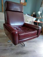 Bordeauxrode fauteuil, Huis en Inrichting, Fauteuils, Ophalen, Gebruikt, Leer