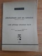 C.P.E. Bach - Preludium & 6 sonates, Orgel, Gebruikt, Ophalen of Verzenden, Artiest of Componist