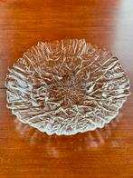 Vintage schaal helder glas ijsstructuur retro/Scandinavisch, Ophalen of Verzenden