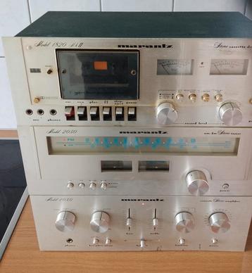 Marantz 1050 versterker, 2050 tuner, 1820MK2 casette beschikbaar voor biedingen
