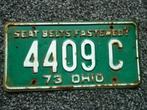 Kentekenplaat licenseplate Ohio 1973 USA, Verzenden, Gebruikt, Auto's