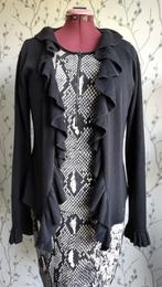 Stroke Zwart Vest met ruches langs panden/mouwen in maat XL, Zwart, Maat 46/48 (XL) of groter, Ophalen of Verzenden, Zo goed als nieuw