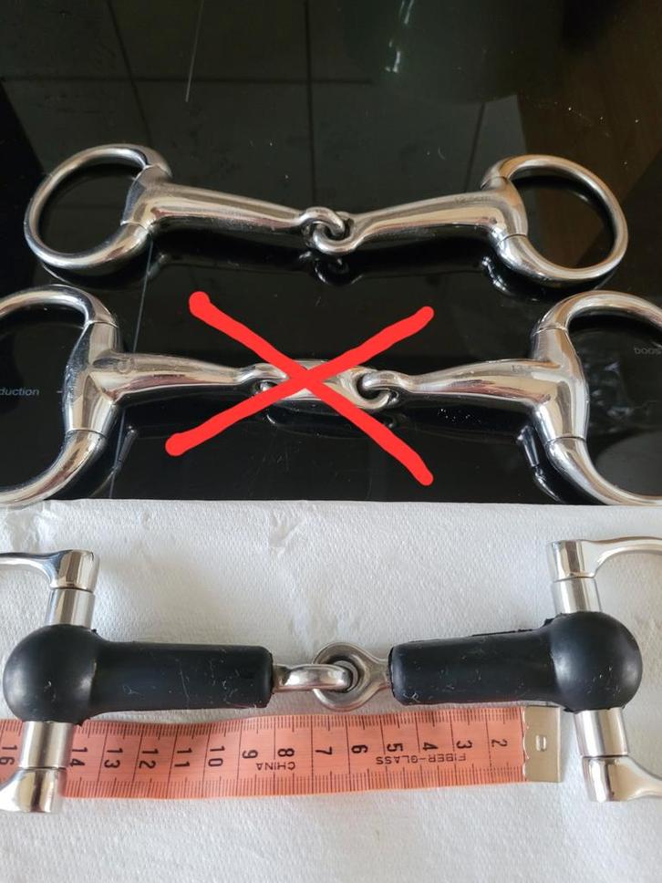 2 x trens bit 1x 12,5cm 1x D tens rubber zgan 13,5, Dieren en Toebehoren, Paarden en Pony's | Hoofdstellen en Tuigage, Zo goed als nieuw