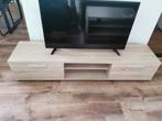 TEAB: Whitewash eiken tv meubel + kast(en) en tafel, Huis en Inrichting, Kasten | Televisiemeubels, Ophalen, Zo goed als nieuw