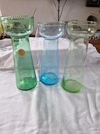glas, 3 mooie gave hyacinten vazen.oa. copier,Anna groen., Antiek en Kunst, Antiek | Glas en Kristal, Ophalen of Verzenden