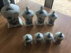 Vintage Brocante Voorraadpotten Delfts Blauw 8 delig, Ophalen of Verzenden, Zo goed als nieuw