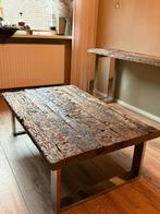 Salon tafel railway sleeper wood NIEUW!, 100 tot 150 cm, Eikenhout, Nieuw, Minder dan 50 cm