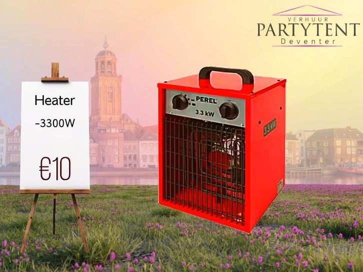 Staande heater 3300W huren voor buitengelegenheden, Hobby en Vrije tijd, Feestartikelen | Verhuur, Nieuw, Overige, Ophalen