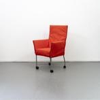 4x Montis Chaplin Stoel Oranje Stof - Grijs/Wiel