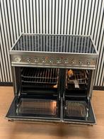 Luxe RVS Boretti Fornuis keramisch met 2 ovens 90 cm, Ophalen of Verzenden, Zo goed als nieuw, Energieklasse A of zuiniger, 90 tot 95 cm