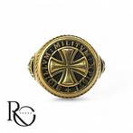 Tempeliers ring 925 zilver 18K Verguld – zegelring, 20 of groter, Heer, Nieuw, Ophalen of Verzenden