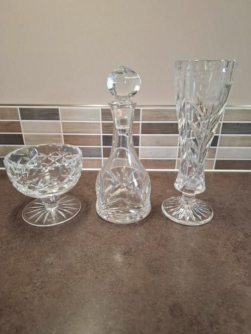 Kristal Vaasje Karaf en Schaaltje., Antiek en Kunst, Antiek | Glas en Kristal, Ophalen of Verzenden
