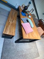 Eettafel met bank en 3 stoelen - Leeuwarden, Ophalen, Gebruikt, 100 tot 150 cm, Eikenhout