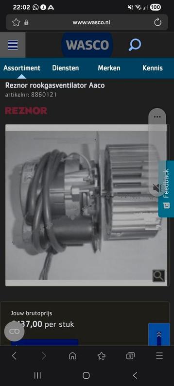 Reznor Rookgasventilator - Nieuw! beschikbaar voor biedingen