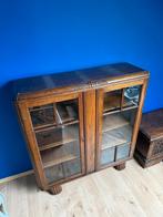 Massief houten antieke vitrine kast, 100 tot 150 cm, 25 tot 50 cm, Overige houtsoorten, Antiek