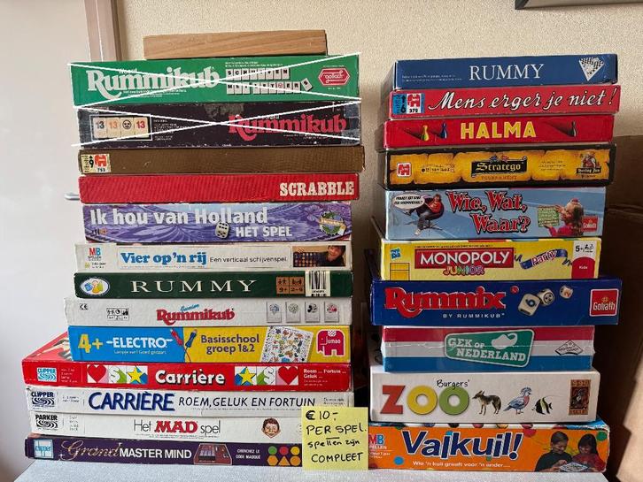 Keuze uit veel spellen COMPLEET en I.Z.G.S. per spel: €10,-, Hobby en Vrije tijd, Gezelschapsspellen | Bordspellen, Zo goed als nieuw