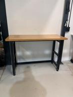 Robuuste werktafel met stalen frame, Ophalen of Verzenden, Zo goed als nieuw