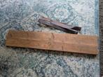 Wandplank van steigerhout met leren plankdragers, Ophalen