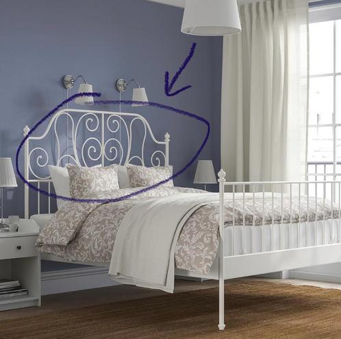 GEZOCHT!! bovenstuk van LEIRVIK ikea bedframe spijlen metaal, Huis en Inrichting, Slaapkamer | Bedden, Zo goed als nieuw, Tweepersoons