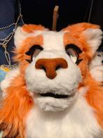 Kat fursuit head (ZONDER CHARACTER RIGHTS!), Ophalen of Verzenden, Zo goed als nieuw