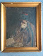 oud joods schilderij portret Man Tora Rebbe Rabbijn judaica, Ophalen of Verzenden