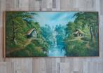 Groot schilderij Indonesisch landschap, Ophalen