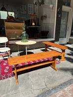 Vintage houten schoolbankjes, brocante banken, Ophalen