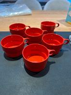 Coppia Rode Set van 6 Bekers/Mokken, Overige materialen, Ophalen of Verzenden, Zo goed als nieuw, Overige stijlen