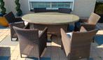 6 persoons ovale tuinset  / diningset, Ophalen, Gebruikt, 6 zitplaatsen, Wicker