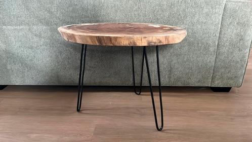 Boomstam salontafel of bijzettafel oud robuust, Huis en Inrichting, Tafels | Salontafels, Nieuw, Ovaal, Ophalen