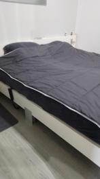 Wit MBF bed met elektronische lattenbodem, Huis en Inrichting, Overige materialen, Gebruikt, Wit, Tweepersoons