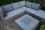 Wicker loungeset, hoekbank+ tafeltje+ hocker, Tuin en Terras, Tuinsets en Loungesets, Ophalen, 4 zitplaatsen, Gebruikt, Loungeset