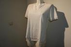 Marccain wit shirt blouse look onderkant rond lopend onderN3, Maat 38/40 (M), Verzenden, Wit, Zo goed als nieuw