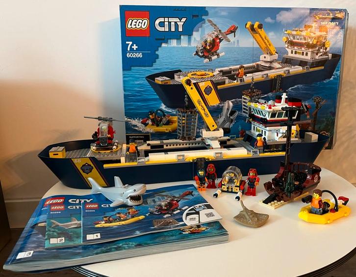 Lego City 60266 Ocean Onderzoeksboot incl doos, bouwinstr., Kinderen en Baby's, Speelgoed | Duplo en Lego, Zo goed als nieuw, Lego