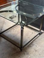 Salon tafel met glasplaat, Huis en Inrichting, Tafels | Salontafels, Ophalen, Gebruikt, 50 tot 100 cm, 50 tot 75 cm