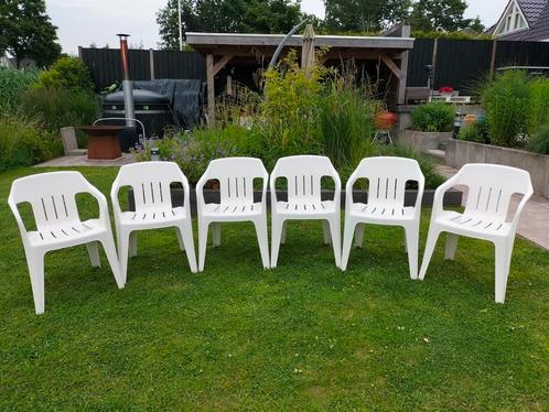 6 kunststof tuinstoelen, Tuin en Terras, Tuinstoelen, Zo goed als nieuw, Kunststof, Ophalen