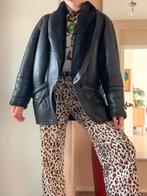 Shearling lammy coat M L oversized bomberjack winterjas, Maat 38/40 (M), -, Zwart, -