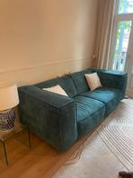 Blauw groene rib corduroy bank 2,5 zits, Ophalen, Driepersoons, 75 tot 100 cm, Zo goed als nieuw