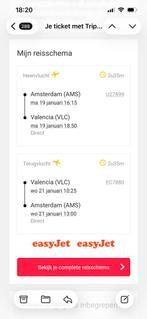 Retour vliegticket Amsterdam Valencia, Eén persoon, Vliegtuig, Buitenland, Met bestemming of datum