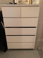 Malm ladekast met glasplaat - 2 latjes kapot, Ophalen, Gebruikt, 100 tot 150 cm, 50 tot 100 cm