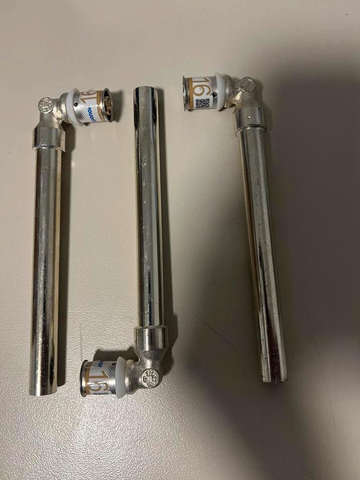 Uponor S-Press Plus pers CU 15x16mm 40 stuks kniekoppeling!, Doe-het-zelf en Verbouw, Hang- en Sluitwerk, Nieuw, Scharnier, Koper of Messing