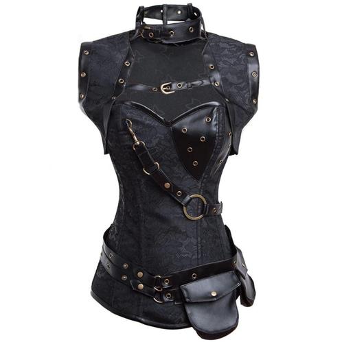 Zwart korset met tasje victoriaanse steampunk gothic bustier, Kleding | Dames, Ondergoed en Lingerie, Body of Korset, Zwart, Verzenden