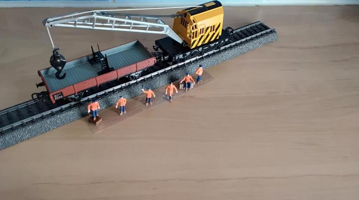 Marklin 4671 kraan met bijwagen incl preiser kraanmedewerker, Hobby en Vrije tijd, Modeltreinen | H0, Zo goed als nieuw, Wisselstroom